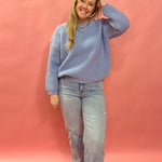 Sweet Daydream Waffle Knit Crew Neck Sweater