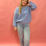 Sweet Daydream Waffle Knit Crew Neck Sweater