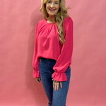 With You Pink Long Sleeve Blouse