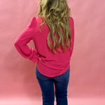 With You Pink Long Sleeve Blouse