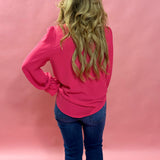 With You Pink Long Sleeve Blouse