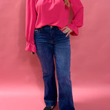 With You Pink Long Sleeve Blouse