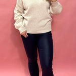 Easy Does It V-Neck Sweater in Khaki