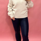 Easy Does It V-Neck Sweater in Khaki