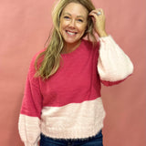 Esther Fuzzy Color Block Knit Sweater