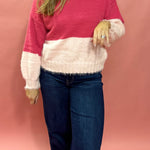 Esther Fuzzy Color Block Knit Sweater