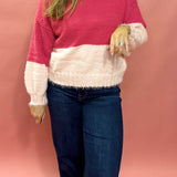 Esther Fuzzy Color Block Knit Sweater