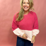 Esther Fuzzy Color Block Knit Sweater