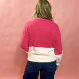 Esther Fuzzy Color Block Knit Sweater