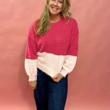 Esther Fuzzy Color Block Knit Sweater