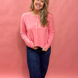 Medina Cardigan in Disco Pink