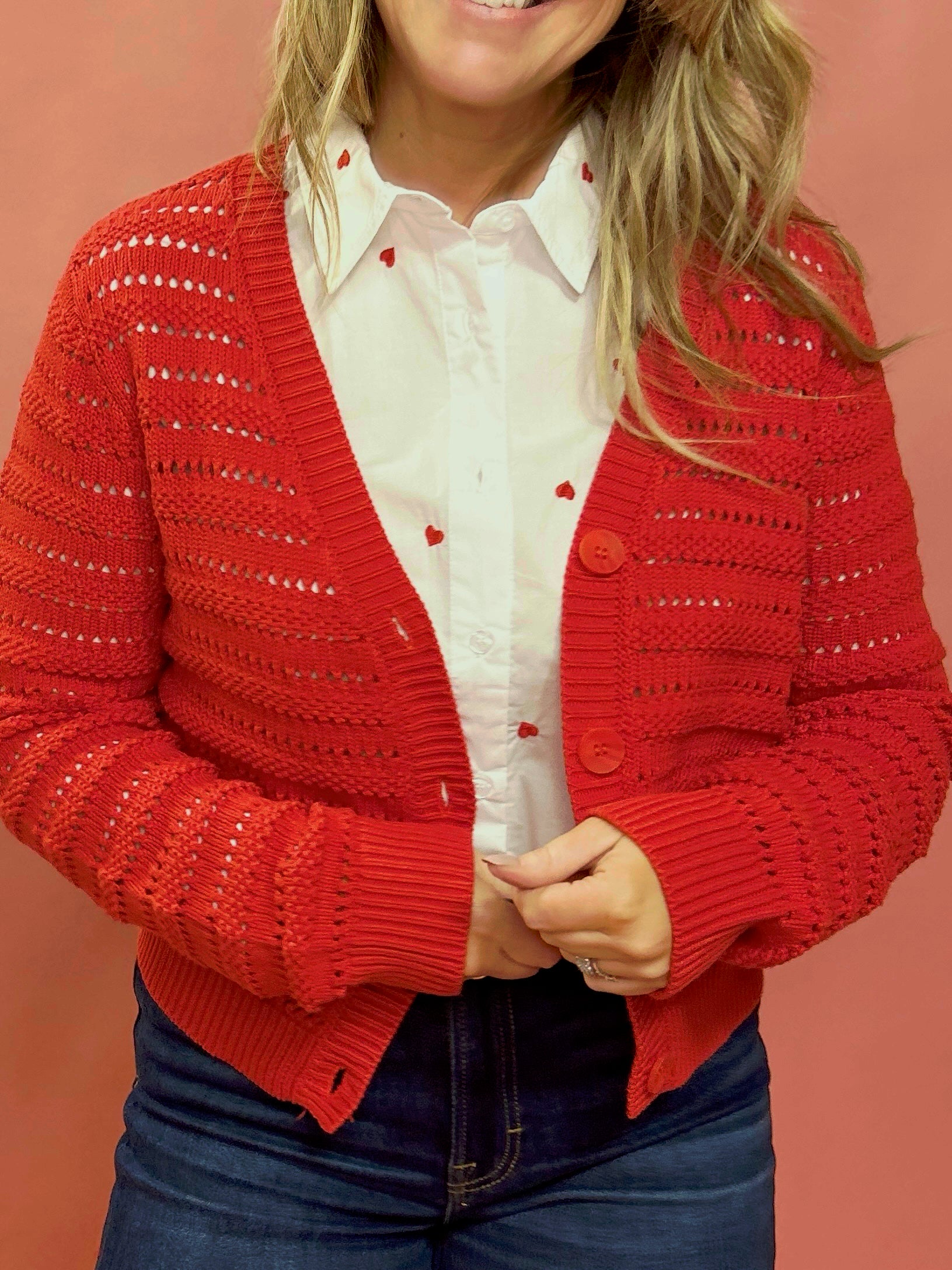 Romance Cardigan in Cherry