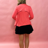 Move in Style: Butter Soft Flamingo Pink Full-Zip Jacket in Pink