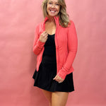 Move in Style: Butter Soft Flamingo Pink Full-Zip Jacket in Pink