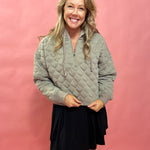 Cloud Comfort: Quilted Hoodie in Stone Taupe