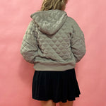 Cloud Comfort: Quilted Hoodie in Stone Taupe