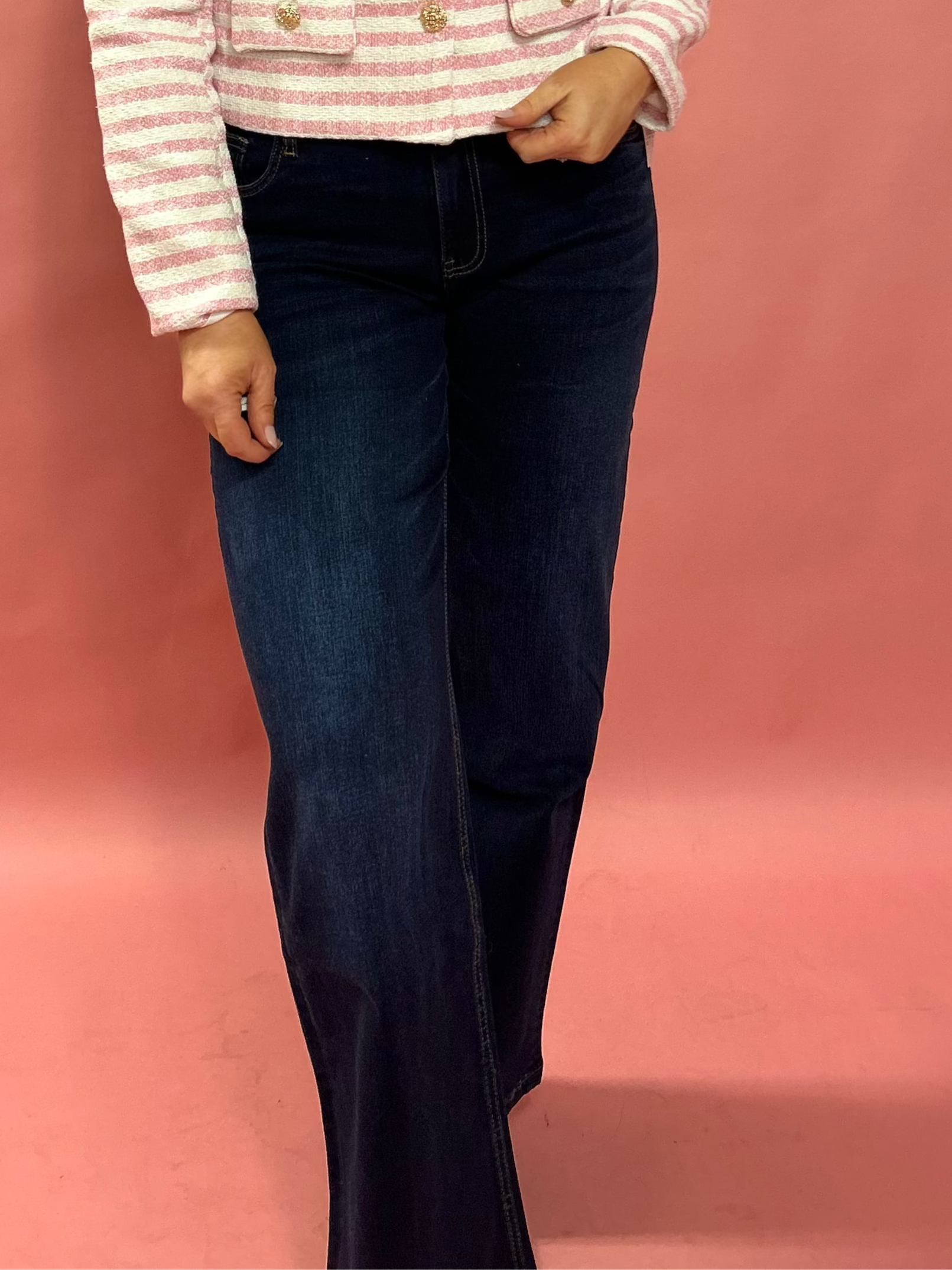 Jean High Rise Wide Leg Clean Hem Denim