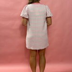 Sweet Stripes: Pink & Cream Knit Bow-Tie Dress