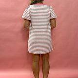 Sweet Stripes: Pink & Cream Knit Bow-Tie Dress