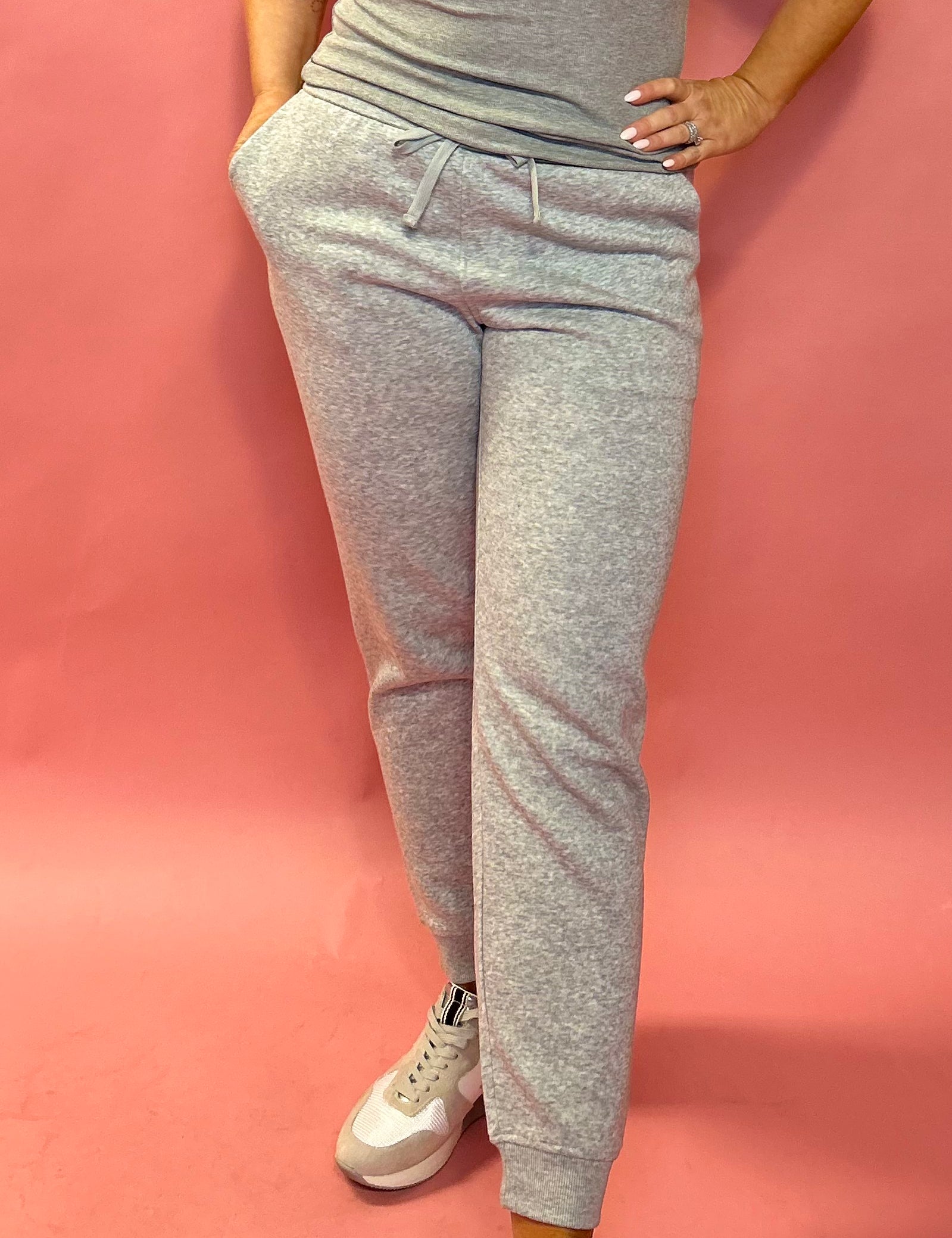 Cozy Motion: Brushed French Terry Joggers in Grey