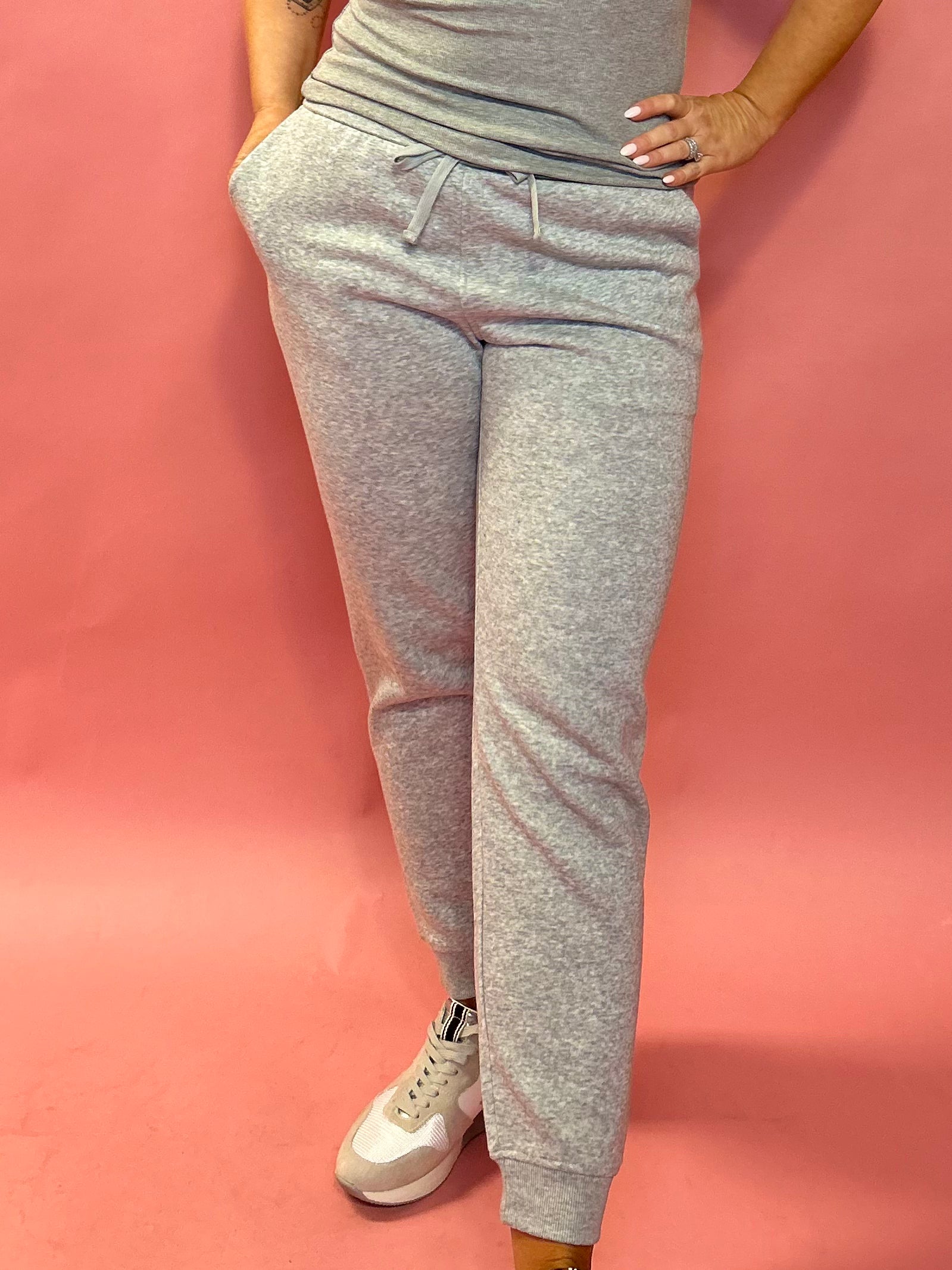 Cozy Motion: Brushed French Terry Joggers in Grey