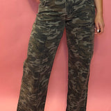 Jodi Camo High Rise Wide Leg Pant