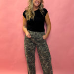 Jodi Camo High Rise Wide Leg Pant