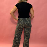 Jodi Camo High Rise Wide Leg Pant