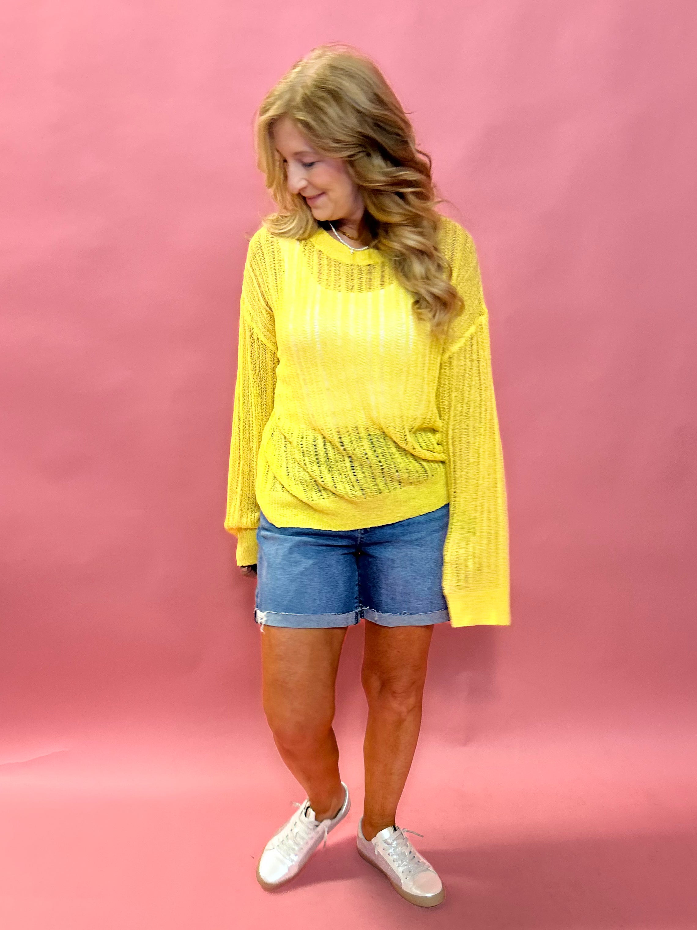 Larissa Loose Knit Sweater in Pineapple