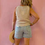 Concert Going Crochet Tank in Taupe