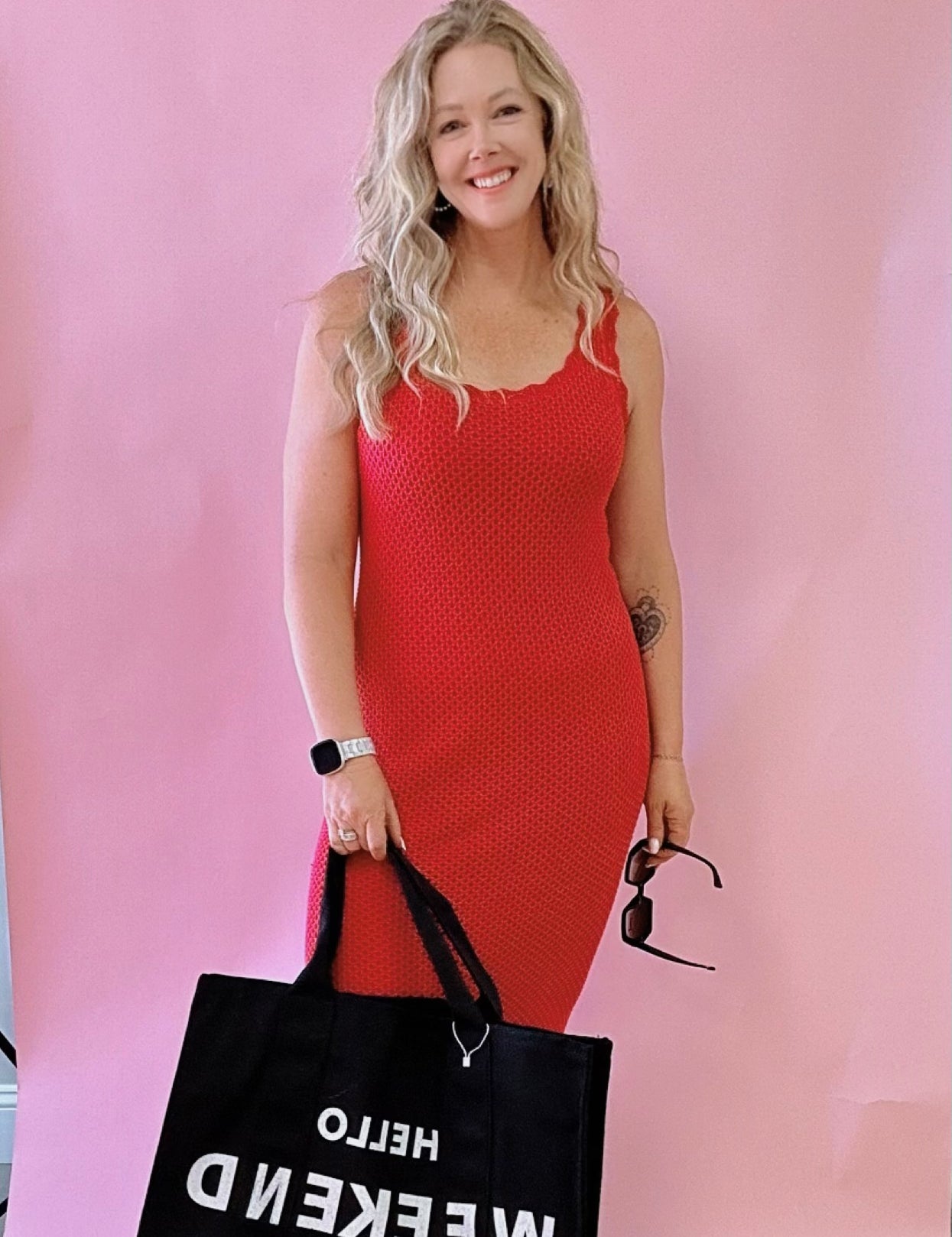 Ibiza Sweater Dress in Dragon Fruit