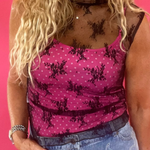 In Full Bloom Floral Lace Muscle Top in Black