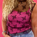 In Full Bloom Floral Lace Muscle Top in Black