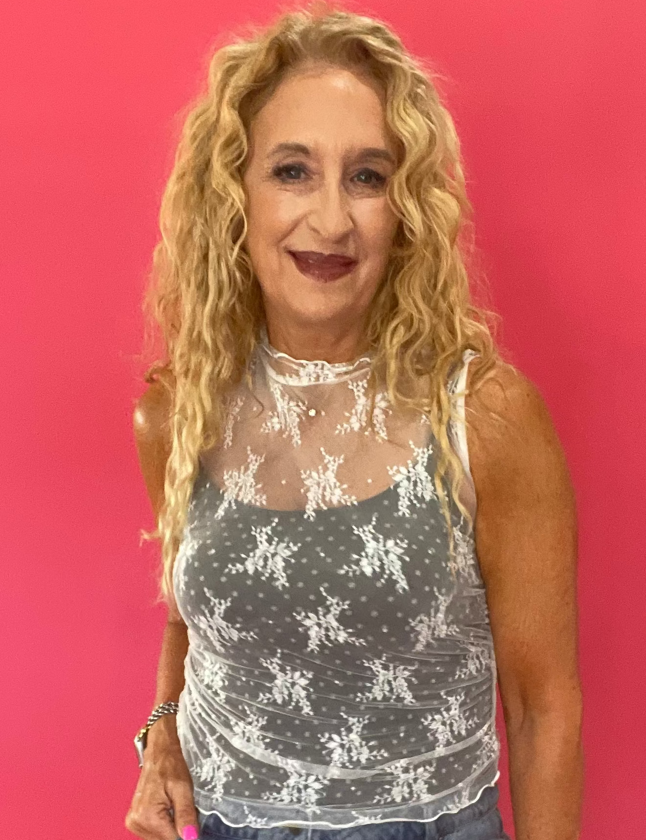 In Full Bloom Floral Lace Muscle Top in White