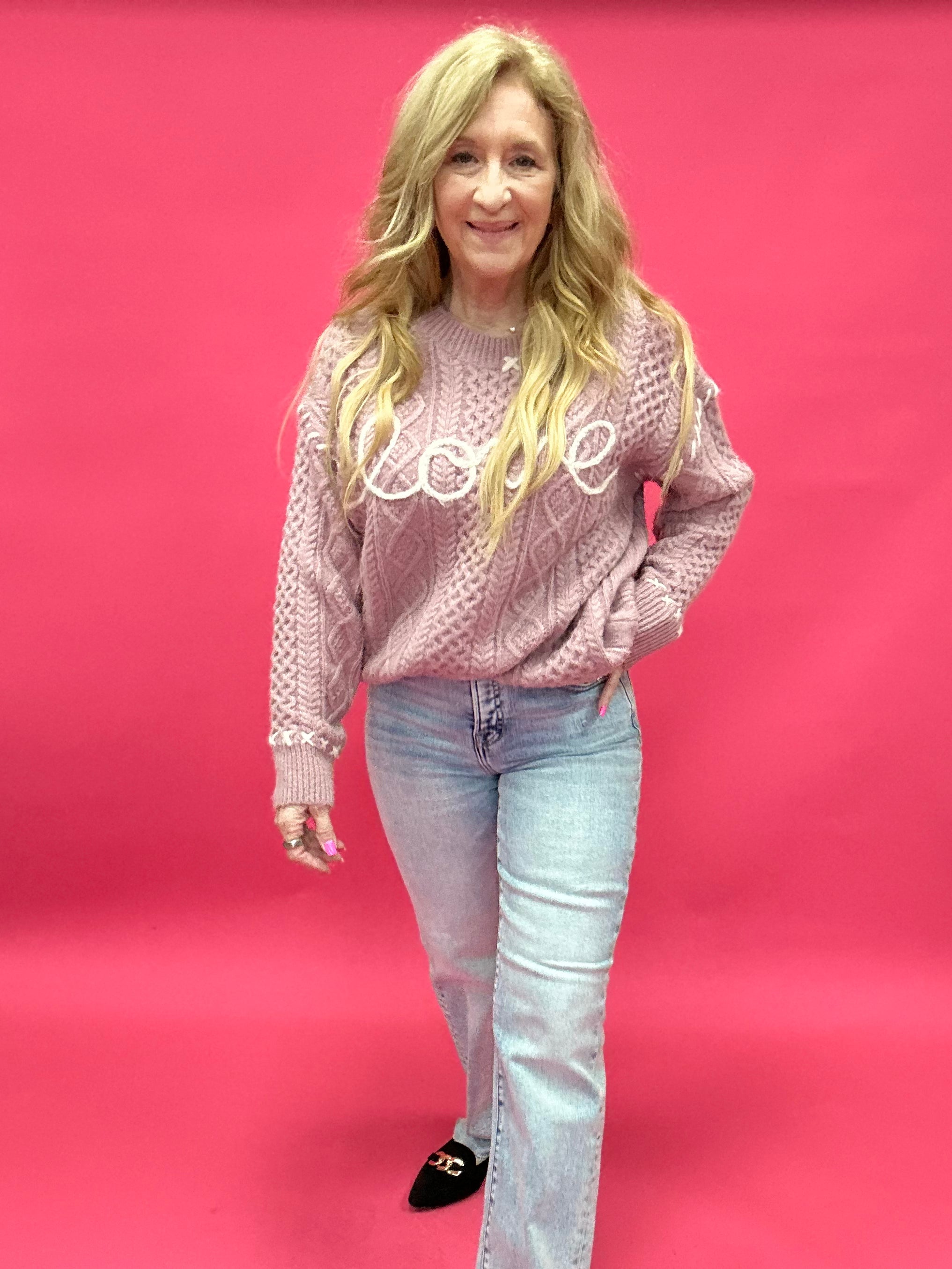 In Love Sweater in Pale Pink