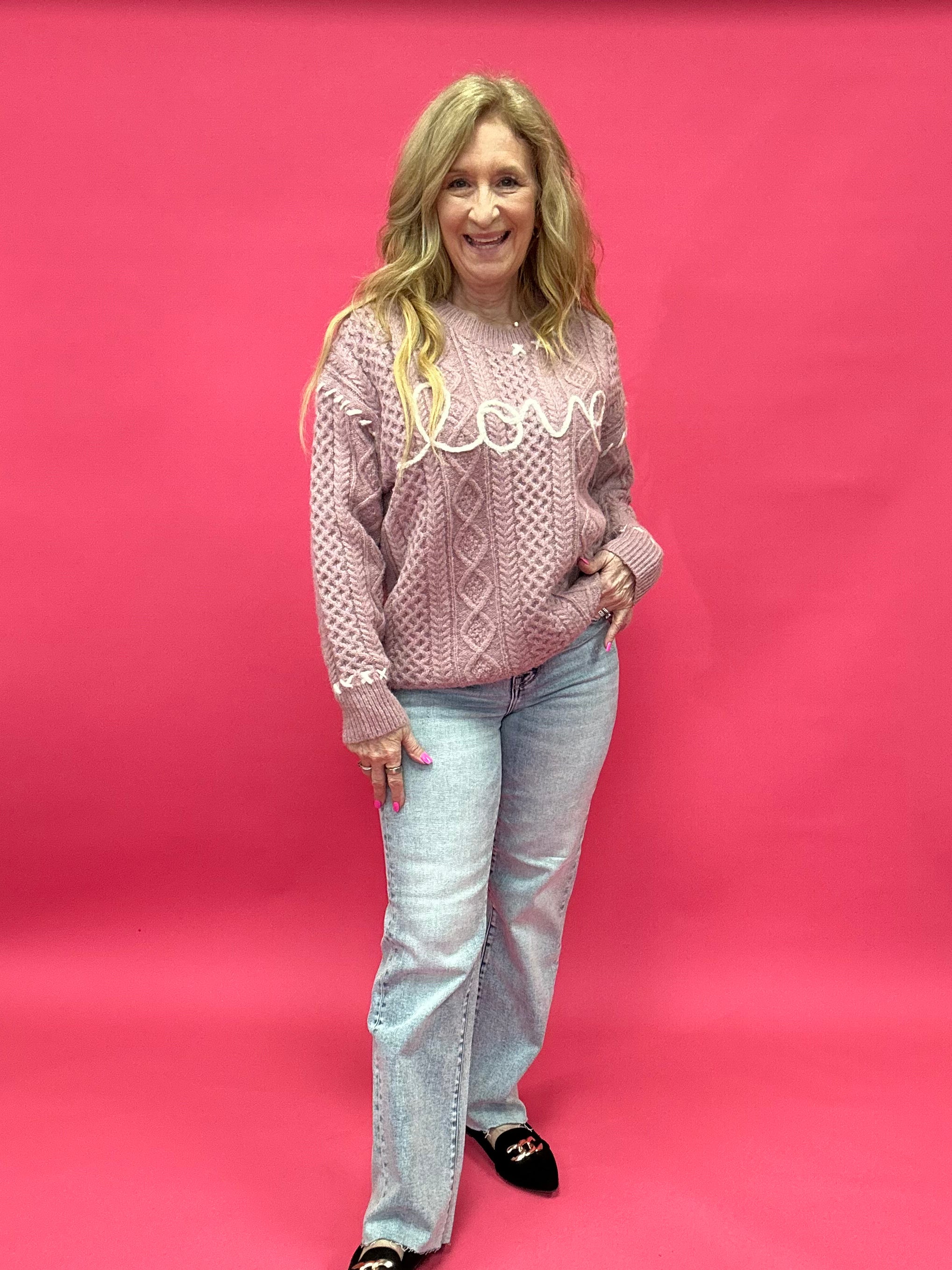 In Love Sweater in Pale Pink