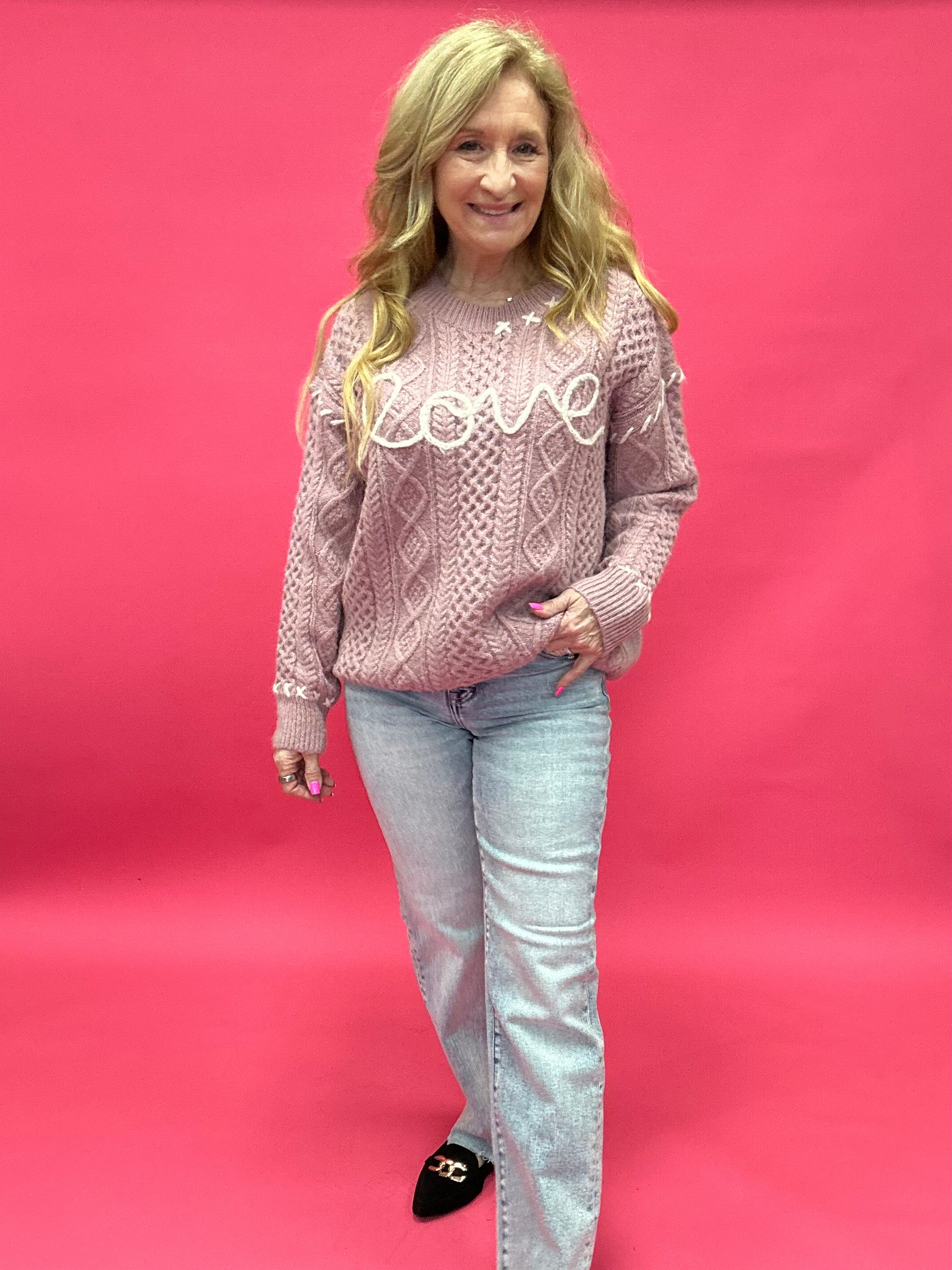 In Love Sweater in Pale Pink