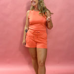 Island Breeze Romper in Coral