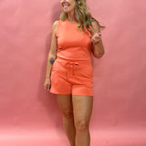 Island Breeze Romper in Coral