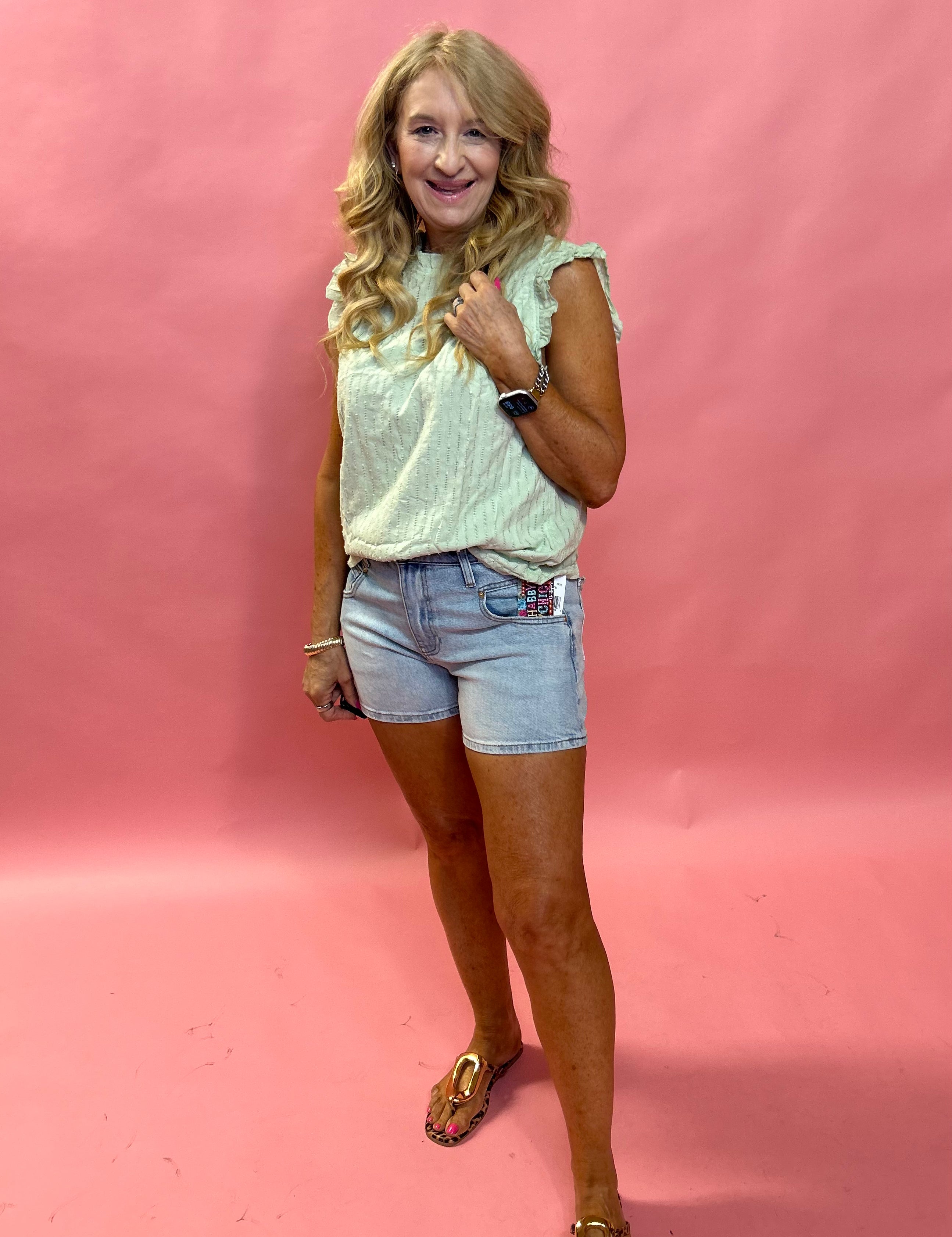 Jane High Rise Denim Short in Charity