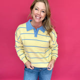 Joanna Striped Rugby Sweater in Yellow - Shabby 2 Chic Boutiques