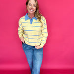 Joanna Striped Rugby Sweater in Yellow - Shabby 2 Chic Boutiques