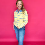 Joanna Striped Rugby Sweater in Yellow - Shabby 2 Chic Boutiques