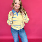 Joanna Striped Rugby Sweater in Yellow - Shabby 2 Chic Boutiques