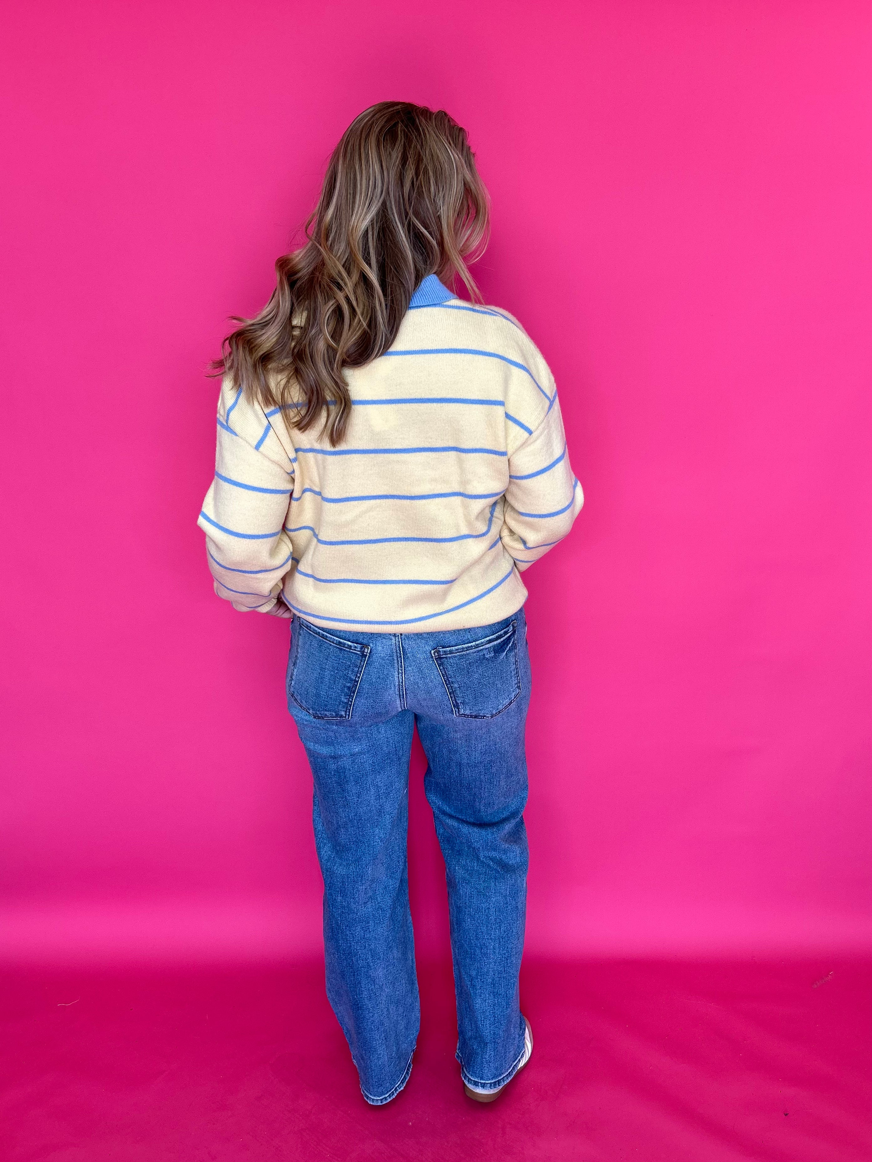 Joanna Striped Rugby Sweater in Yellow - Shabby 2 Chic Boutiques