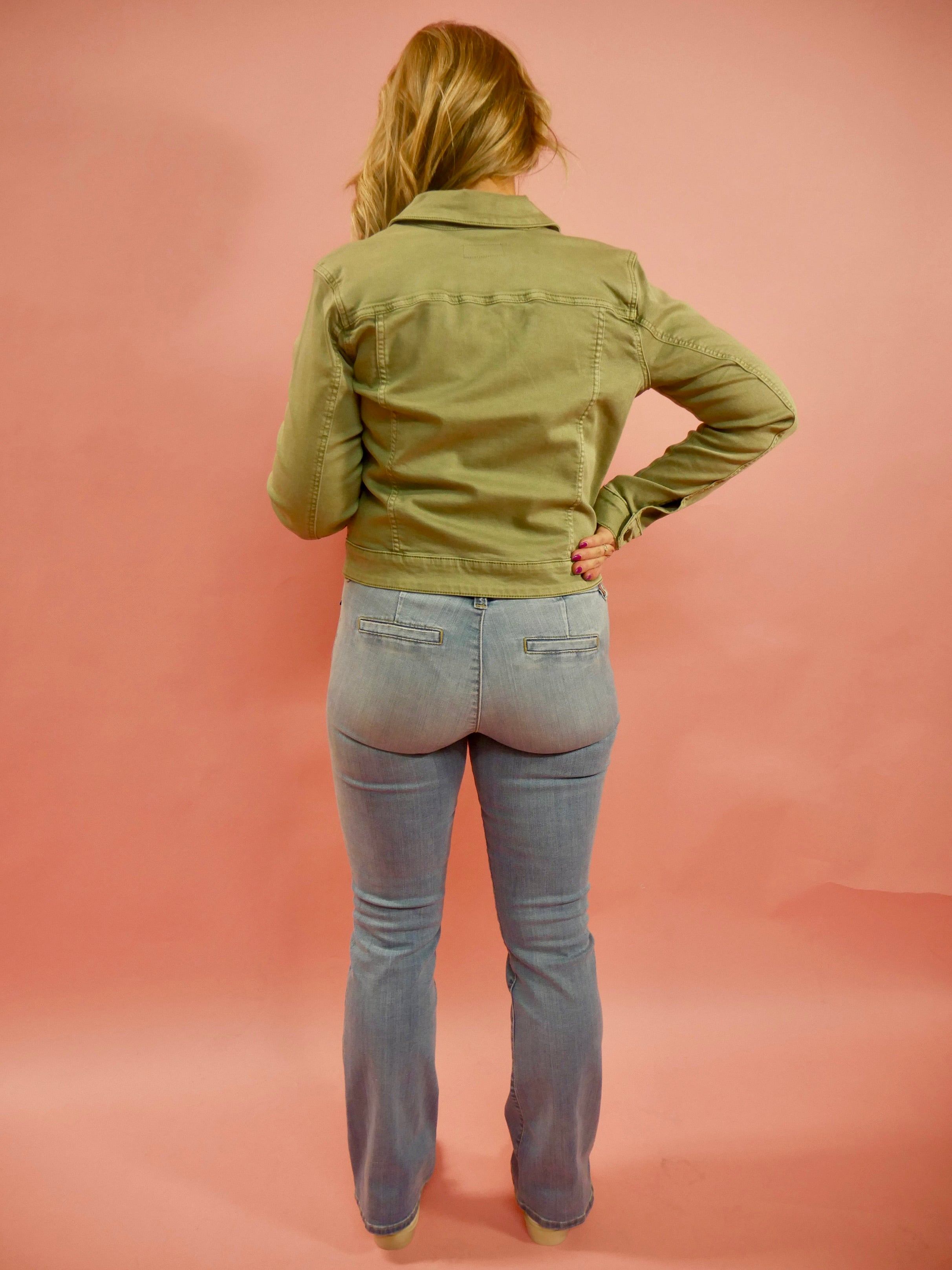 Julia Denim Jacket in Olive