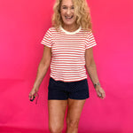 Junie Stripe Tee in Lychee by Z Supply - Shabby 2 Chic Boutiques