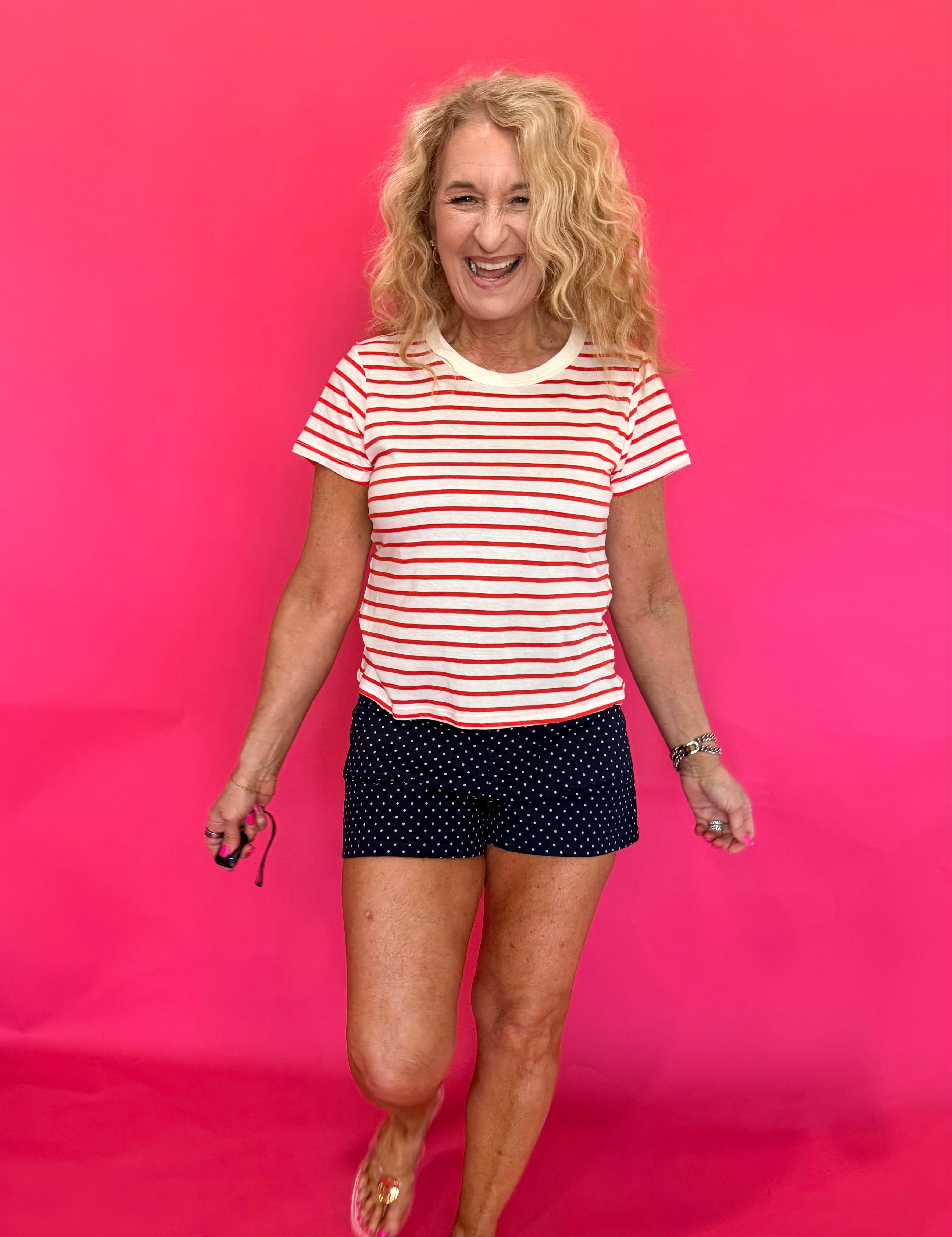 Junie Stripe Tee in Lychee by Z Supply - Shabby 2 Chic Boutiques