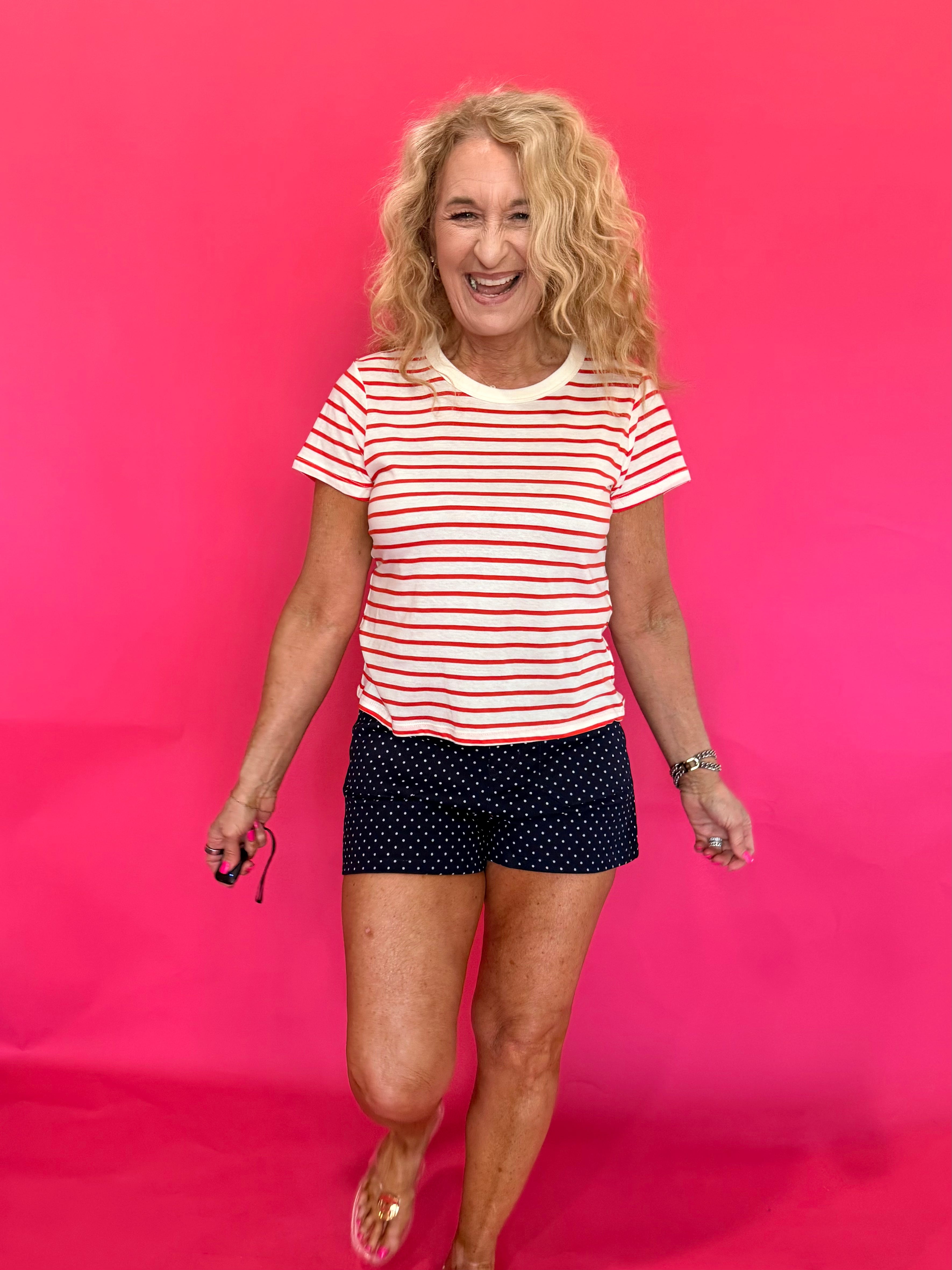 Junie Stripe Tee in Lychee by Z Supply - Shabby 2 Chic Boutiques