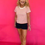 Junie Stripe Tee in Lychee by Z Supply - Shabby 2 Chic Boutiques